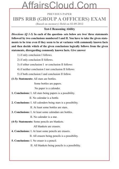 Rrb Bank Exam 2012 Questions And Answers PDF