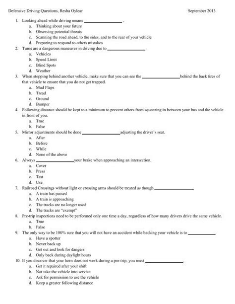 Rtac Defensive Driver Answer Sheet Reader