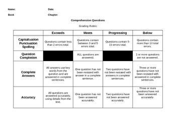 Rubric For Answering Questions Completely Doc