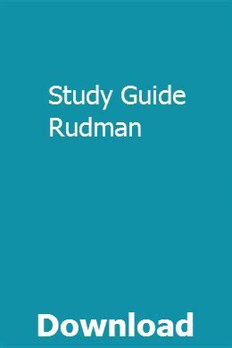 Rudman Study Guide Ebook Kindle Editon