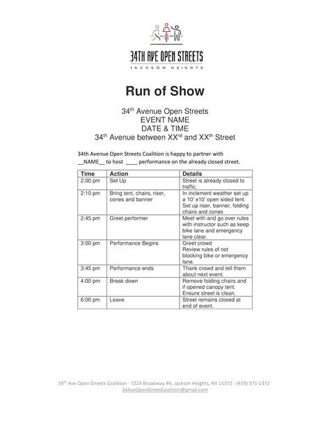 Run Of Show Templates