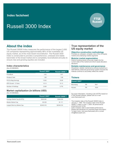 Russell 3000 Value Index: A Comprehensive Guide