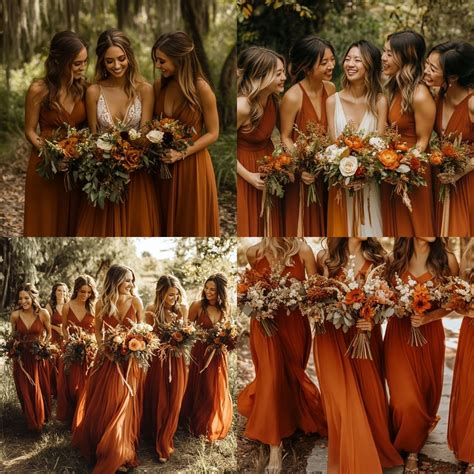 Rust-Infused Elegance: 10,000+ Ideas for Bridesmaid Dresses in an Earthy Hue