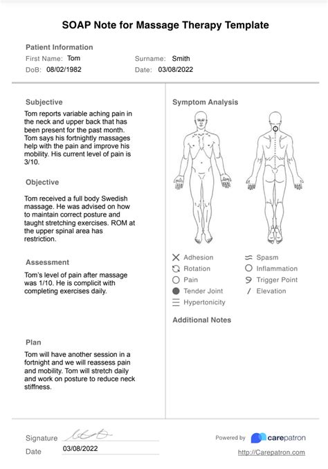 S O A P Notes Examples Massage Therapy Ebook PDF