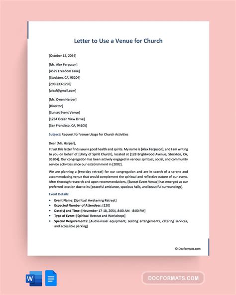 SAMPLE LETTER TO HIRE VENUE Ebook Reader