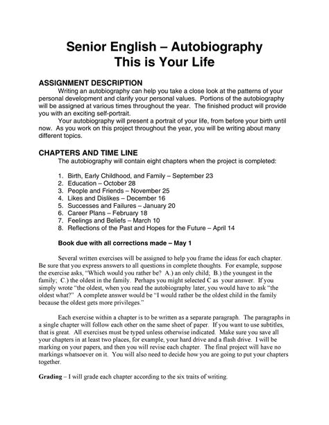 SAMPLE OF AUTOBIOGRAPHY OF MYSELF Ebook Doc