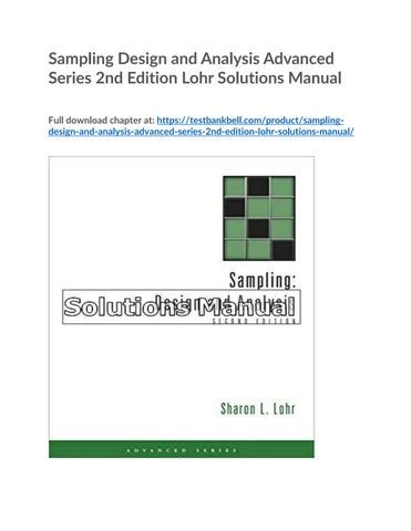 SAMPLING DESIGN AND ANALYSIS SECOND EDITION SOLUTIONS Ebook Reader