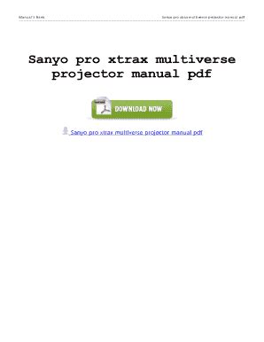 SANYO PRO XTRAX MULTIVERSE PROJECTOR MANUAL PDF Ebook Epub