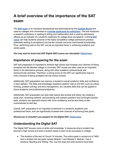 SAT: Overview and Importance