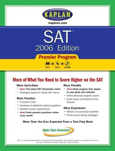 SAT 2006 Premier Program Kaplan SAT w CD PDF