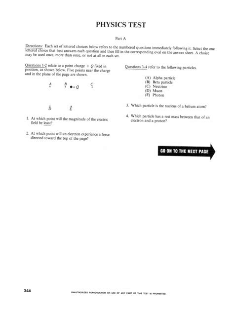 SAT II Physics Subject Test Form 3OAC Unbound Doc