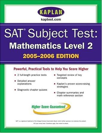 SAT Subject Tests Mathematics Level IC 2005-2006 KAPLAN SAT II MATHEMATICS PDF