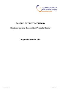 SAUDI ELECTRICITY COMPANY APPROVED VENDORS LIST 2014 Ebook Reader