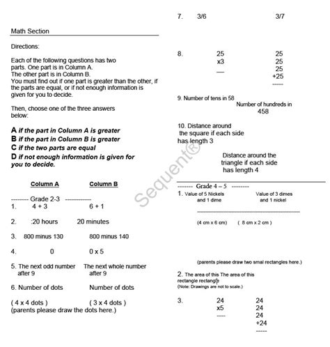 SCAT TEST MATH SECTION SAMPLE TEST Ebook PDF