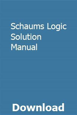 SCHAUMS LOGIC SOLUTION MANUAL Ebook PDF