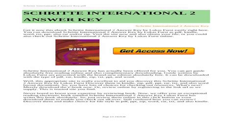 SCHRITTE INTERNATIONAL 2 ANSWER KEY Ebook Doc