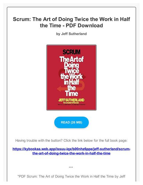 SCRUM THE ART OF DOING TWICE THE WORK IN HALF THE TIME Ebook Reader