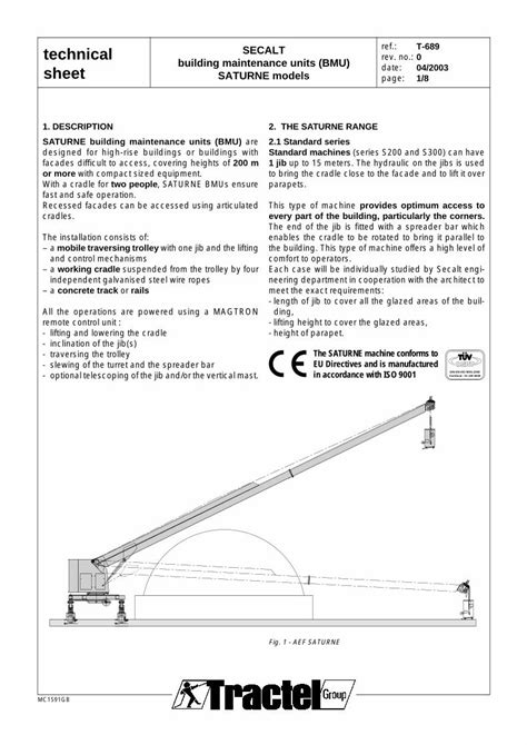 SECALT building maintenance units (BMU) JUPITER models pdf PDF