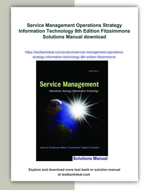 SERVICE MANAGEMENT FITZSIMMONS SOLUTION MANUAL Ebook Doc