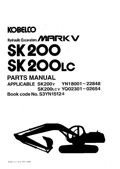 SERVICE MANUAL KOBELCO SK200 MARK 4 Ebook Doc