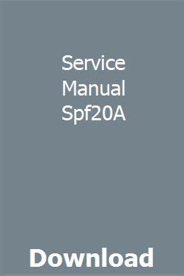 SERVICE MANUAL SPF20A Ebook Reader