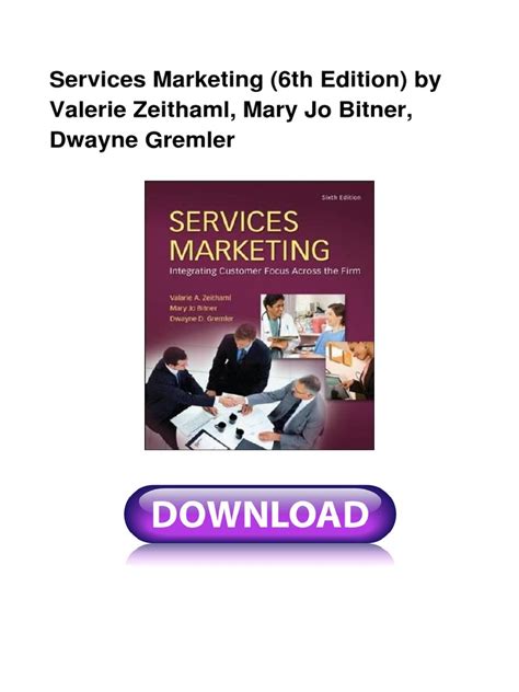 SERVICES MARKETING - GREMLER PDF Kindle Editon