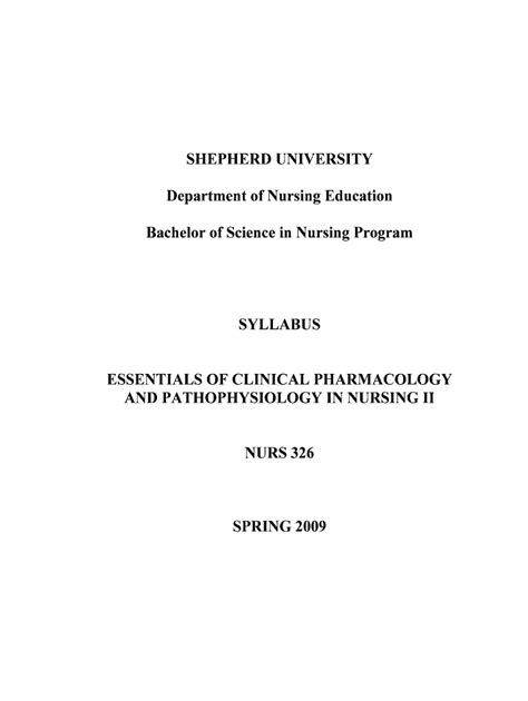 SHEPHERD UNIVERSITY Department of Nursing Education  Ebook Kindle Editon