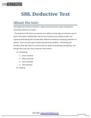 SHL DEDUCTIVE TEST ANSWERS | Ebook Online Library | Read Online PDF Doc