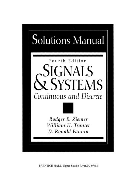 SIGNALS SYSTEMS AND TRANSFORMS 4TH EDITION SOLUTIONS MANUAL FREE Ebook PDF