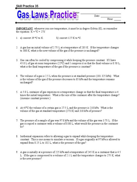 SKILL PRACTICE 35 GAS LAWS PRACTICE ANSWERS Ebook Epub