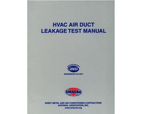 SMACNA HVAC AIR DUCT LEAKAGE TEST MANUAL Ebook Doc