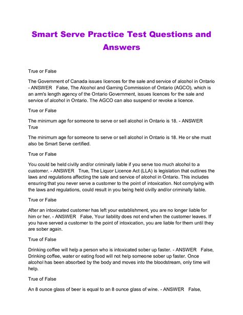 SMART SERVE ANSWERS CHEAT SHEET Ebook Reader