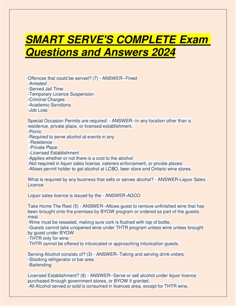 SMART SERVE MODULE 4 QUIZ ANSWERS Ebook Doc