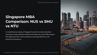 SMU vs. NUS: A Comprehensive Comparison for Students Seeking Higher Education in Singapore