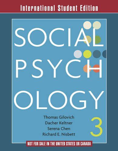 SOCIAL PSYCHOLOGY GILOVICH 3RD EDITION Ebook PDF