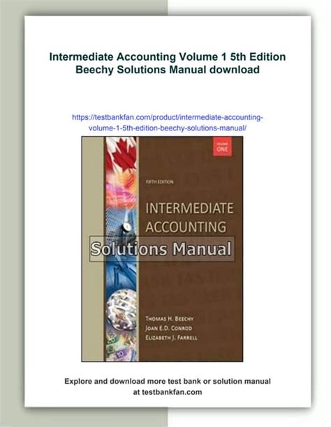 SOLUTION MANUAL BEECHY INTERMEDIATE ACCOUNTING VOLUME 1 Ebook Kindle Editon