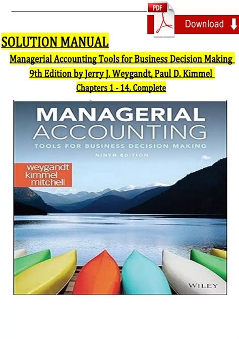 SOLUTION MANUAL MANAGERIAL ACCOUNTING 9TH CANADIAN EDITION Ebook PDF