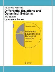 SOLUTION MANUAL PERKO DIFFERENTIAL EQUATIONS AND DYNAMICAL Ebook Doc