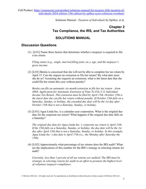 SOLUTIONS APPENDIX C MCGRAW HILL TAXATION Ebook PDF