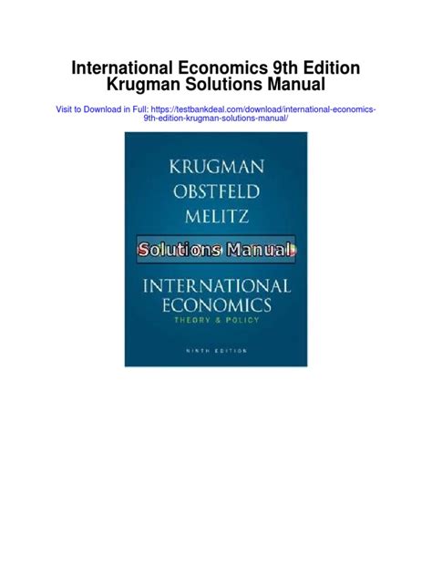 SOLUTIONS MANUAL 9TH INTERNATIONAL ECONOMICS KRUGMAN Ebook PDF