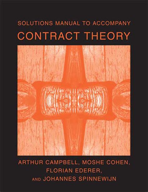 SOLUTIONS MANUAL ACCOMPANY CONTRACT THEORY ARTHUR CAMPBELL Ebook Doc