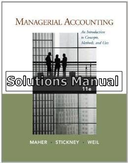 SOLUTIONS MANUAL MANAGERIAL ACCOUNTING 11TH EDITION MAHER Ebook Reader