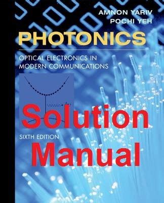 SOLUTIONS MANUAL PHOTONICS YARIV Ebook Reader