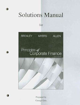 SOLUTIONS MANUAL TO ACCOMPANY PRINCIPLES OF CORPORATE FINANCE Ebook Doc