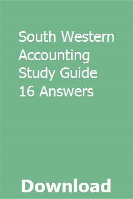 SOUTH WESTERN ACCOUNTING STUDY GUIDE ANSWERS Ebook Doc