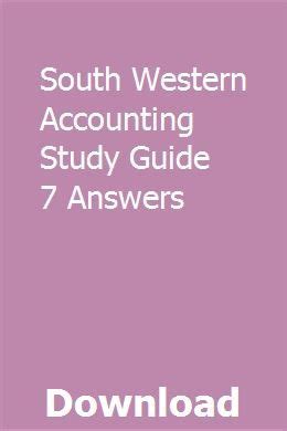 SOUTH WESTERN ACCOUNTING STUDY GUIDE ANSWERS Ebook Doc