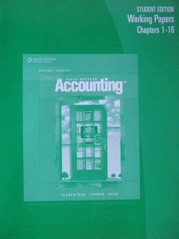 SOUTH WESTERN CENGAGE LEARNING ACCOUNTING ANSWER KEY Ebook Doc