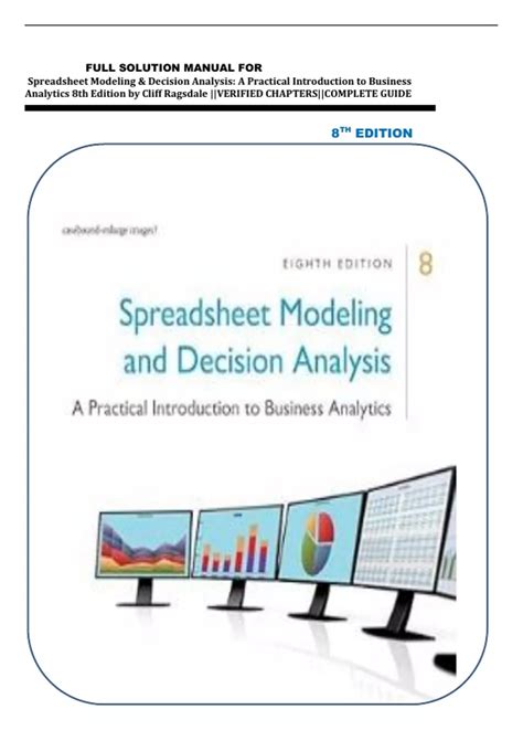 SPREADSHEET MODELING DECISION ANALYSIS SOLUTION MANUAL Ebook Doc