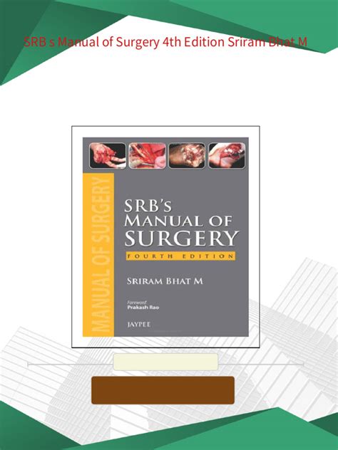 SRBS MANUAL OF SURGERY 4TH EDITION PDF Ebook Epub