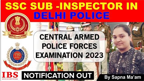 SSC Sub-Inspector (Central Police Organisation) Matric Level Posts Doc